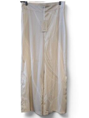 Joie Floral Petal Print Wide Leg Satin Flowy Airy Palazzo Pants Size M NWT'